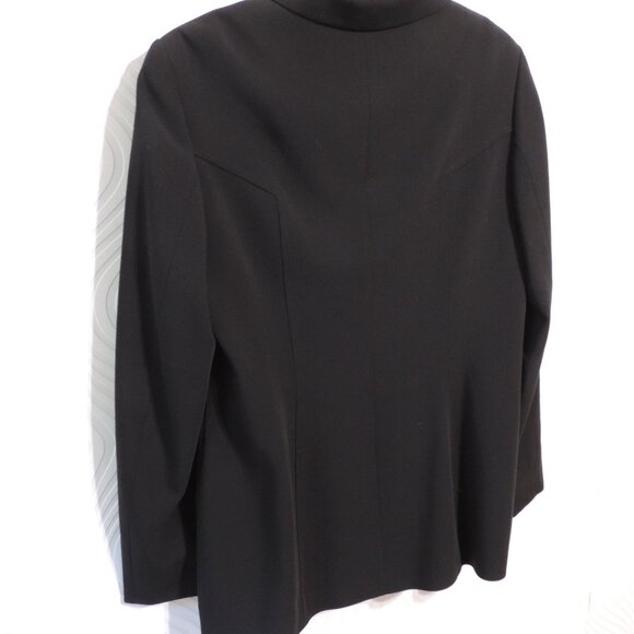 MONDI by Escada sz 42 / 10 Blk Wool Blend Stretch Blazer Jacket Vintage - Picture 8 of 14